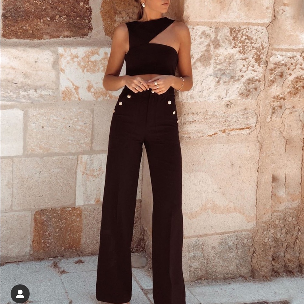 Zara buttoned high waisted pants bloggers favorite - Picture 7 of 13
